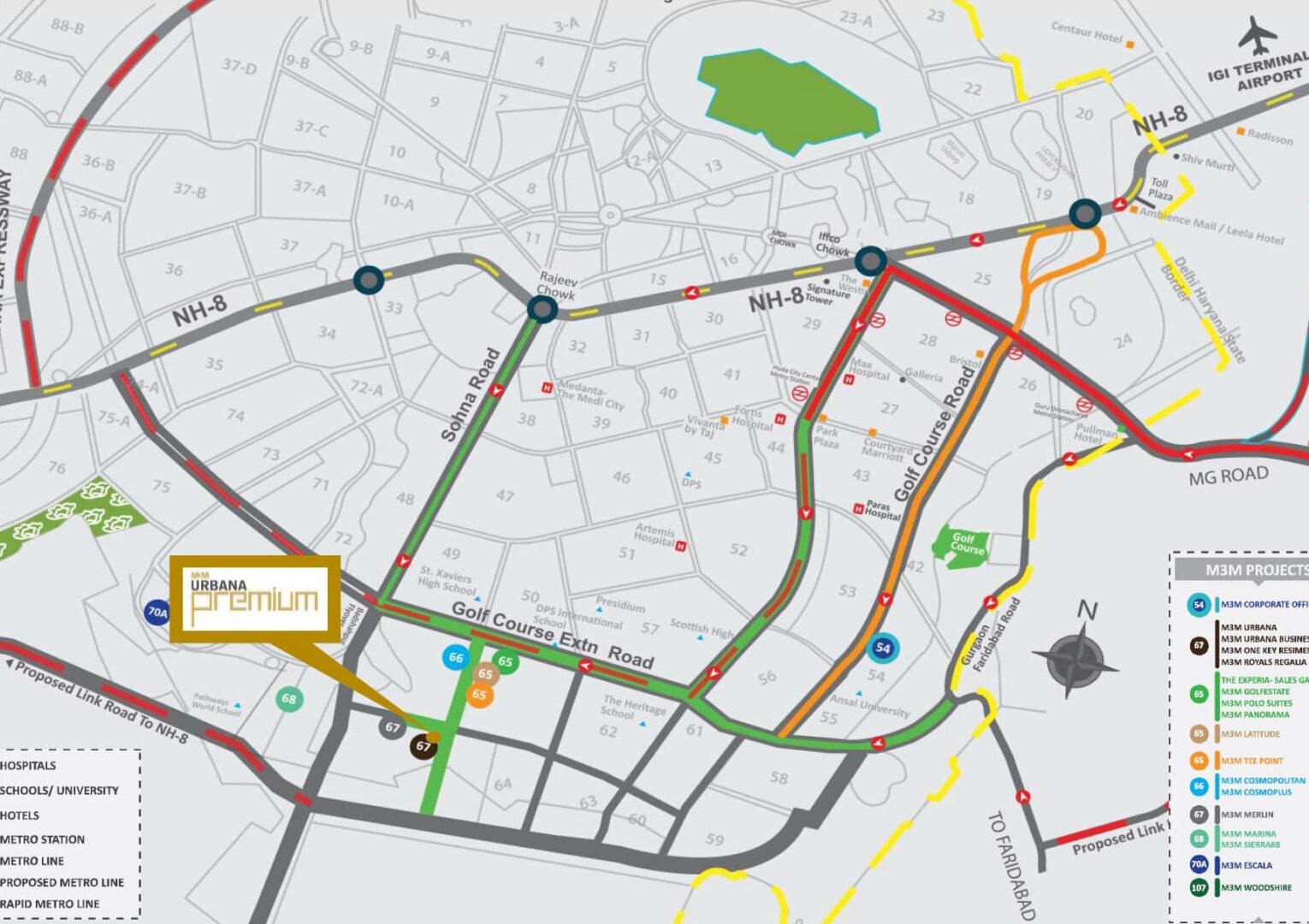 m3m-urbana-premium-location-map